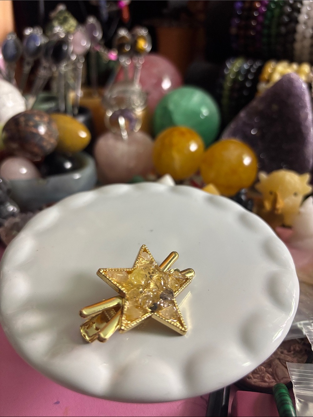 Gold Star Crystal Hair Clip